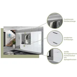 inn.furn Stauraumschrank 30 x 193 cm Weiß