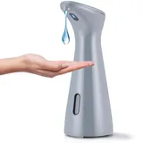 Zaxiva Seifenspender Automatisch mit Sensor Infrarot, No Touch 200ml Elektrischer Seifenspender, IPX6 Wasserdicht Automatischer Flüssigseifenspender für Küche, Bad, Schule, Hotel, Grau