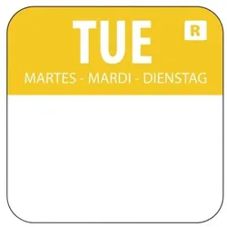 HYGIPLAS Vogue Farbcode Sticker Dienstag Gelb (1000 Stück)