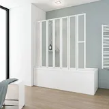 Schulte Badewannenaufsatz 7-teilige von Schulte, Glasart: Kunstglas Softline hell, Größe: 159 x 140 cm, Profilfarbe: Alpinweiß, - Weiß