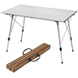 Woltu Alu Campingtisch klappbar Falttisch mit Tragetasche Aluminium Campingtisch Reisetisch 4-6 Personen 120 68.5cm, Höhenverstellbar Klapptisch