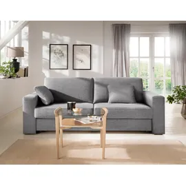 Home Affaire Schlafsofa »Roma Matratzenhöhe 14 cm« Dauerschlaffunktion, mit Unterfederung, Lattenrost, Matratze grau