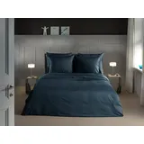 Heckett and Lane Bettwäsche Banda, Mako-Satin, 2 teilig, hochwertiges Mako-Satin, Streifen Satin, Bettwäsche ab 135x200 cm. blau