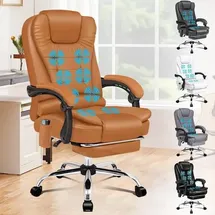 Ergonomischer Bürostuhl Leder Braun