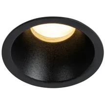 QAZQA Einbaustrahler 3er Pack rund Schwarz Aluminium IP44