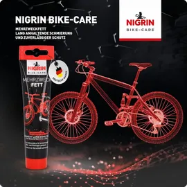 Nigrin Bike-Care Mehrzweck-Fett, 100ml, Schmierfett für Fahrrad, grau