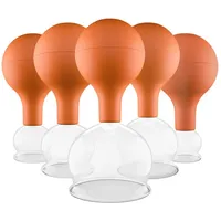 PULOX Schröpfgläser Set aus Echtglas - 5x Schröpfglas mit Saugball, verschiedene Größen in Braun 5 St Gerät