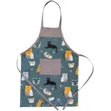 HOUSE ART LIFE Kinderschürze mit Tasche für Junge Mädche 5-10 Jahre zum Malen Kochen Backen Schürze für Kinder Baumwolle Bunt | Viele Farben