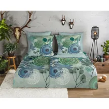 HIP Flanell, Bettwäsche, Iselin green 155x220 cm + 80x80 cm - grün