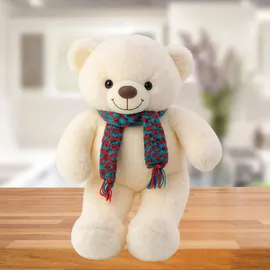 LeanToys Lean Plüsch Maskottchen Knuddeliger Teddybär 55 cm Weiß