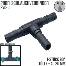 DeinSchlauch24 T-Stück 40 mm PVC grau