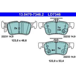ATE 13.0470-7346.2 Bremsbelagsatz, Scheibenbremse ATE Ceramic