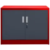 Jet-Line SARATOW Büroschrank 80 x 40 x 180 rot dunkelgrau