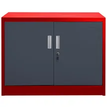 Jet-Line SARATOW Büroschrank 80 x 40 x 180 rot dunkelgrau