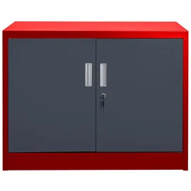 Jet-Line SARATOW Büroschrank 80 x 40 x 180 rot dunkelgrau