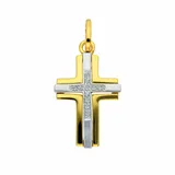 Kettenanhänger ADELIA ́S "Kreuzanhänger 333 Weißgold ( 8K ) mit Zirkonia", gold, Schmuckanhänger, Damen, mit Zirkonia, Gold, Kettenanhänger, Goldanhänger Kreuz