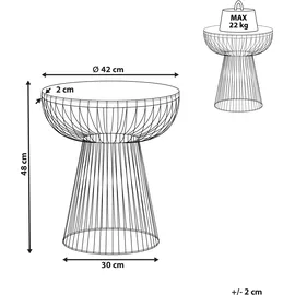 Beliani Beistelltisch Cheynes Marmor Gold