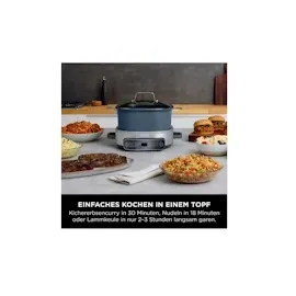 Ninja Foodi PossibleCooker, 6 L Slow Cooker und Reiskocher, vielseitige 8-in-1-Funktionen, nachtblau, MC1101EU, Blue
