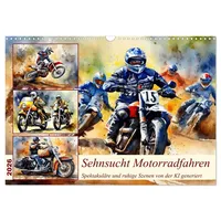 Calvendo Sehnsucht Motorradfahren (Wandkalender 2026 DIN A3 quer), CALVENDO