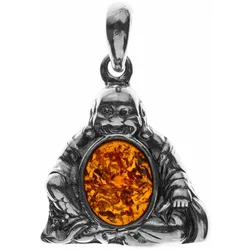 Ketten-Anhänger OSTSEE-SCHMUCK "Ostsee-Schmuck Anhänger Buddha Anhänger Buddha", weiß, Schmuckanhänger, Damen, 30 x 20mm, Silber 925 (Sterlingsilber), 3.7 g
