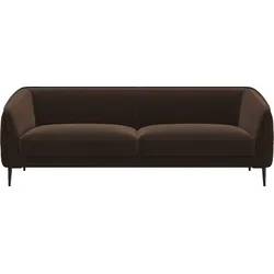 3-Sitzer FLEXLUX "Belle Designsofa, Couch, bequem durch Kaltschaum im Sitz", braun (tobacco), B:218cm H:74cm T:89cm, 100% Polyester, Sofas, Skandinavisches Design, In hochwertiger Verarbeitung