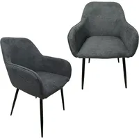 Hti-Living Stuhl Albany Waffle Grau 2er-Set