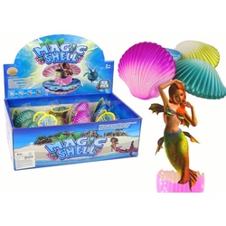 LEAN Toys Spielfigur Magische Meerjungfrau Muschel Spielzeug Plastikmuschel Wasserspielzeug bunt