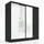A&J MöbelLand Schwebetürenschrank SOLO 200 x 215 x 59,5 cm Schwarz/Weiß