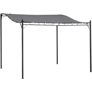 Outsunny Pergola Gartenpavillon Pavillon Überdachung Zelt Metall Grau
