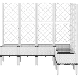 vidaXL Pflanzkübel mit Rankgitter 160 x 120 x 142 cm Weiß