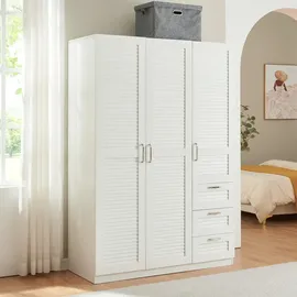 [en.casa] Kleiderschrank Finning 120 x 176 x 52 cm Weiß