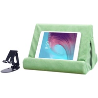 Tablet-Ständer mit mehreren Winkeln, Tablet-Halterung, weiches Kissen, Tablet-Kissen, Ständer mit Netztasche & zufällige Farbauswahl, Knie, Sofa und Bett – Universal Handy- und Pad-Ständer (grün)