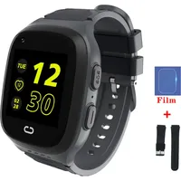 TPFNet Kinder Smartwatch mit Silikon Armband - Smartwatch für Kinder mit SOS und GPS Funktion - Modell SW10 - Schwarz - Schwarz