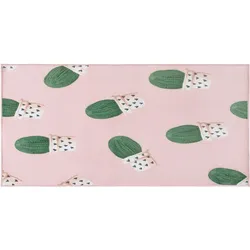 Kinderteppich rosa 80 x 150 cm Kaktus-Muster Kurzflor ELDIVAN