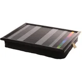 Andrew ́s Knietablett Laptray mit Kissen Tablett für Laptop Colour Strip Schwarze Streifen