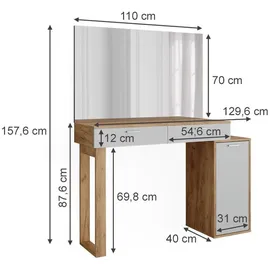 Vicco Schminktisch Regina mit 2 Schubladen