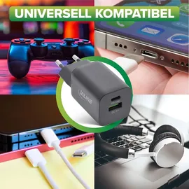 InLine Power Delivery + Quick Charge USB Netzteil, 33W, USB-A + USB-C, schwarz