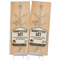 Flammlachsbrett 2er Set Lärche für die Feuerschale und den Kugelgrill