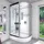 AcquaVapore Komplettdusche mit Schiebetür 80 x 120 cm Weiß Sicherheitsglas D60-70T1R-EC