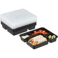 Relaxdays Meal-Prep-Box, Lunchbox, schwarz