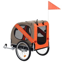 WYCTIN Hund Fahrradanhänger Hundeanhänger Anhänger Hundetransporter Fahrrad Anhänger inkl. Kupplung (Orange)