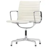 Vitra Besucherstuhl Alu-Chair Leder Premium F weiß, Designer Charles & Ray Eames, 57.5x83x59 cm