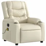 vidaXL Massagesessel mit Relaxfunktion Kunstleder 93 x 99 x 93 cm Creme