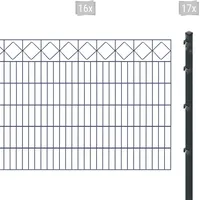 Arvotec Doppelstabmattenzaun »ESSENTIAL 120 zum Einbetonieren "Karo" mit Zierleiste«, Zaunhöhe 120 cm, Zaunlänge 2 - 60 m 39719720-0 anthrazit H/L: 120 cm x 32 m