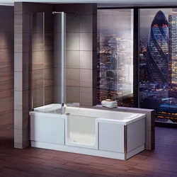 STYLE Badewanne mit Tür/Seniorenbadewanne 170x75cm,Rechts, mit Duschkabine