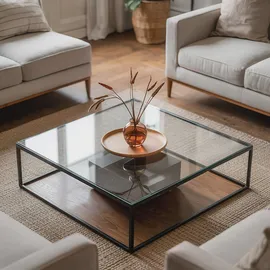 Tulup Tischplatte 50 x 50 cm Glas transparent