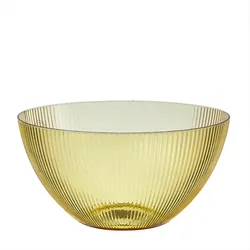 Schüssel - Salatschüssel -  Kunststoff - D: 25,5cm - 3,7l - mit Rillen - gelb