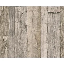 A.S. Création Tapete Holzoptik Beige Schwarz und Creme-Beige 53 cm x 10,05 m AS-959312