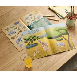 Tchibo - Stickerbuch »Faszierende Stickerwelt – wilde Tiere«