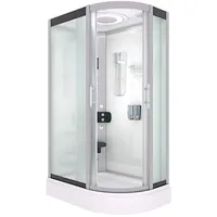 AcquaVapore D60-70M1R Komplettdusche mit Schiebetür 80 x 120 cm Weiß Sicherheitsglas D60-70M1R